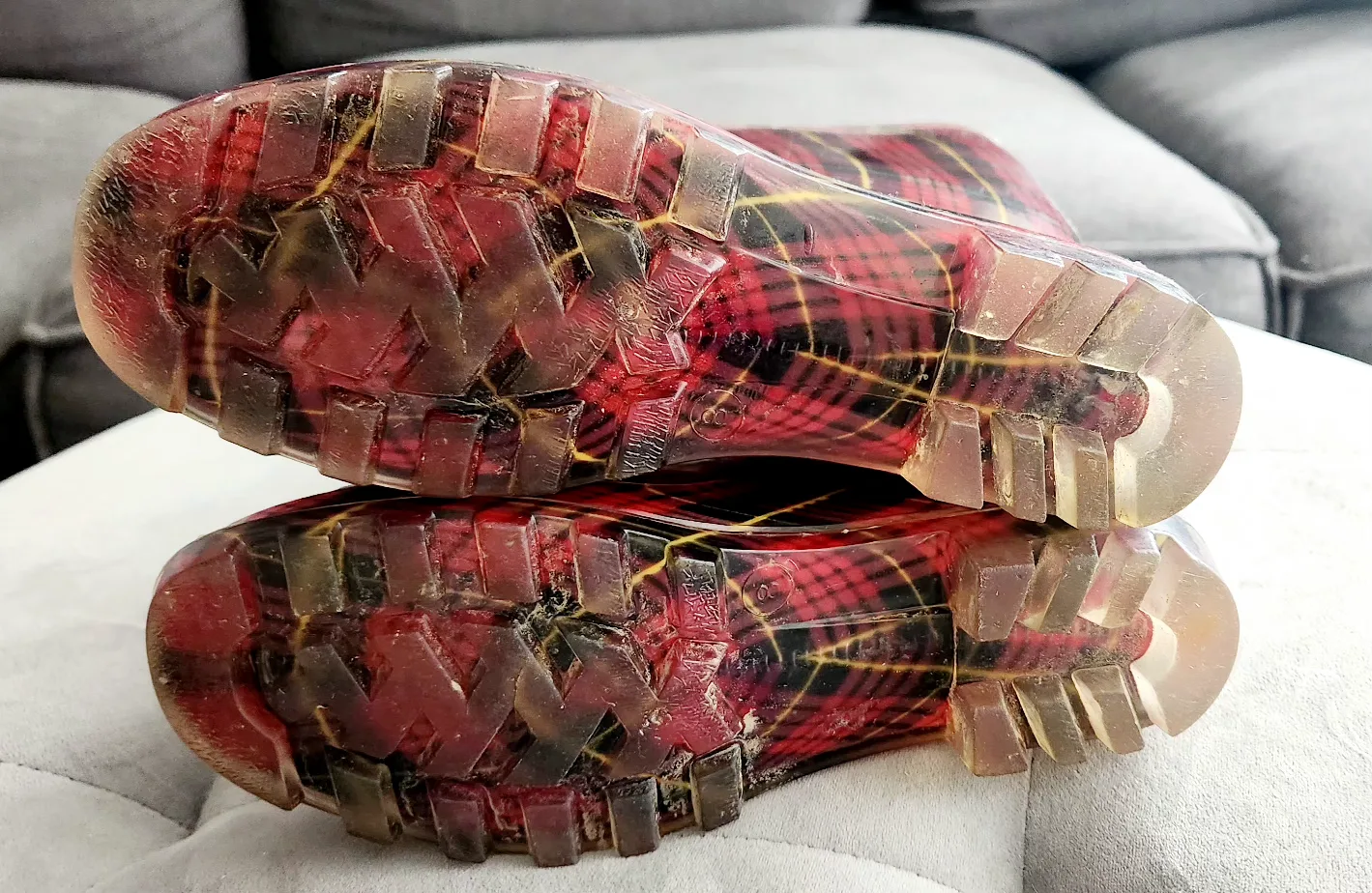 Women's Red Plaid Rain Boots image indicator(8)