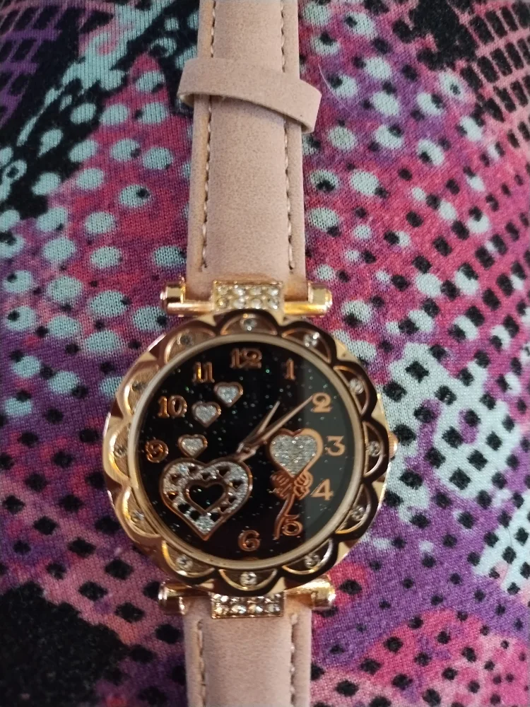 Women's Watch Bundle - Gold Tone Metal Band & Pink Leather Band image indicator(2)