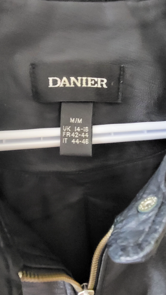 DANIER Black Leather Jacket - Size M - photo 2