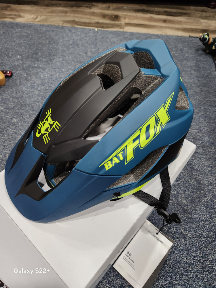 Bat Fox Cycling Helmet - Blue/Black/Lime - photo 2