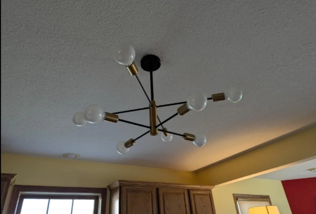 8 Bulb Black & Gold Modern Ceiling Light Fixture/Chandelier image indicator(2)