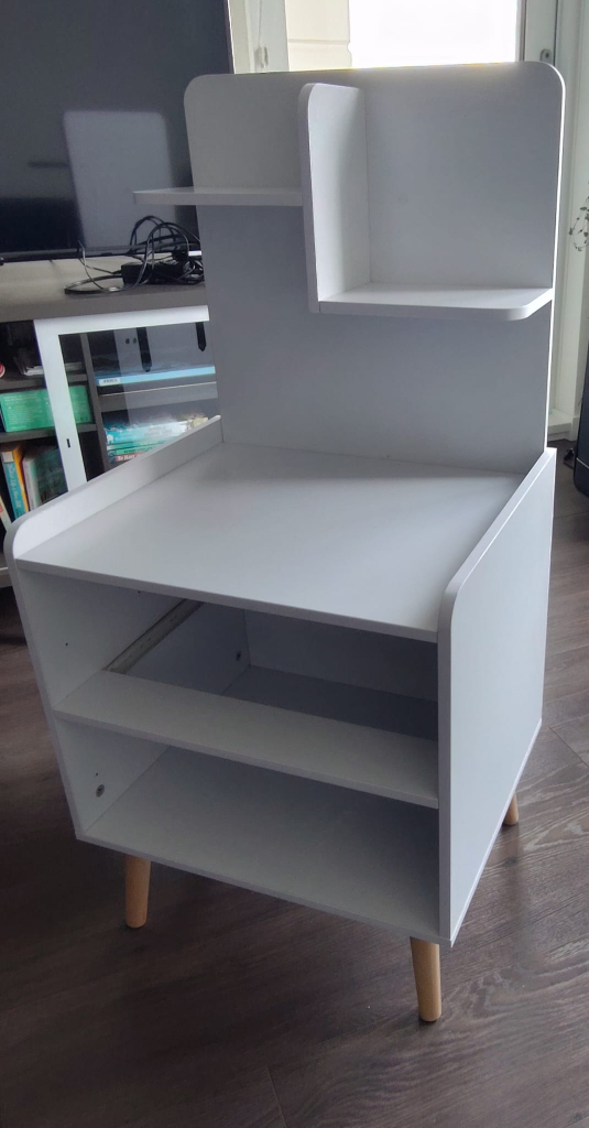 White Wooden Storage Cabinet with Shelves - photo 2