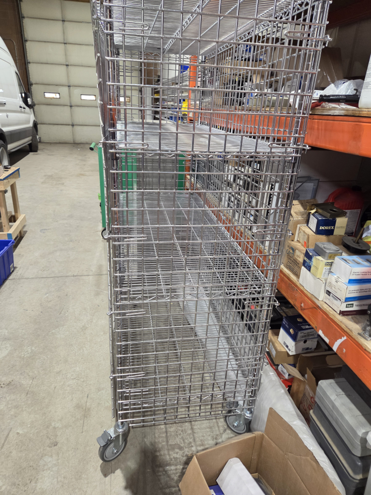Uline Chrome Wire Mesh Cart with Shelves