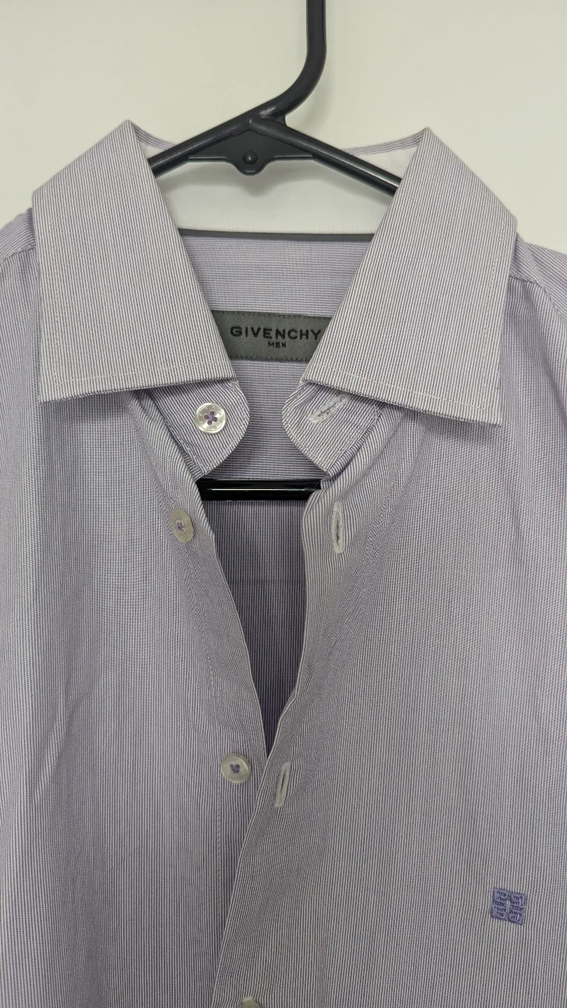 Givenchy Men's Purple Striped Dress Shirt - Size 14 1/2 thumbnail