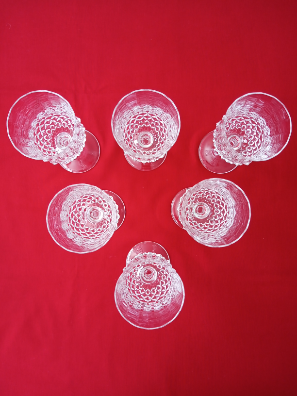 Set of Six Crystal Wine Glasses - photo 4