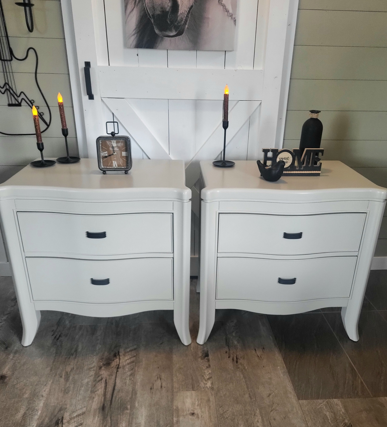 Pair of Two-Drawer Nightstands - Off-White