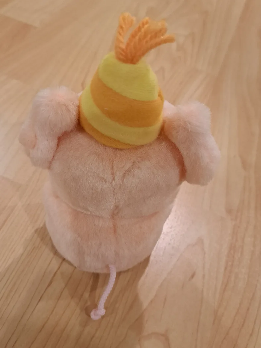 Adorable 6" Plush McDull Pig Toy with Party Hat image indicator(3)