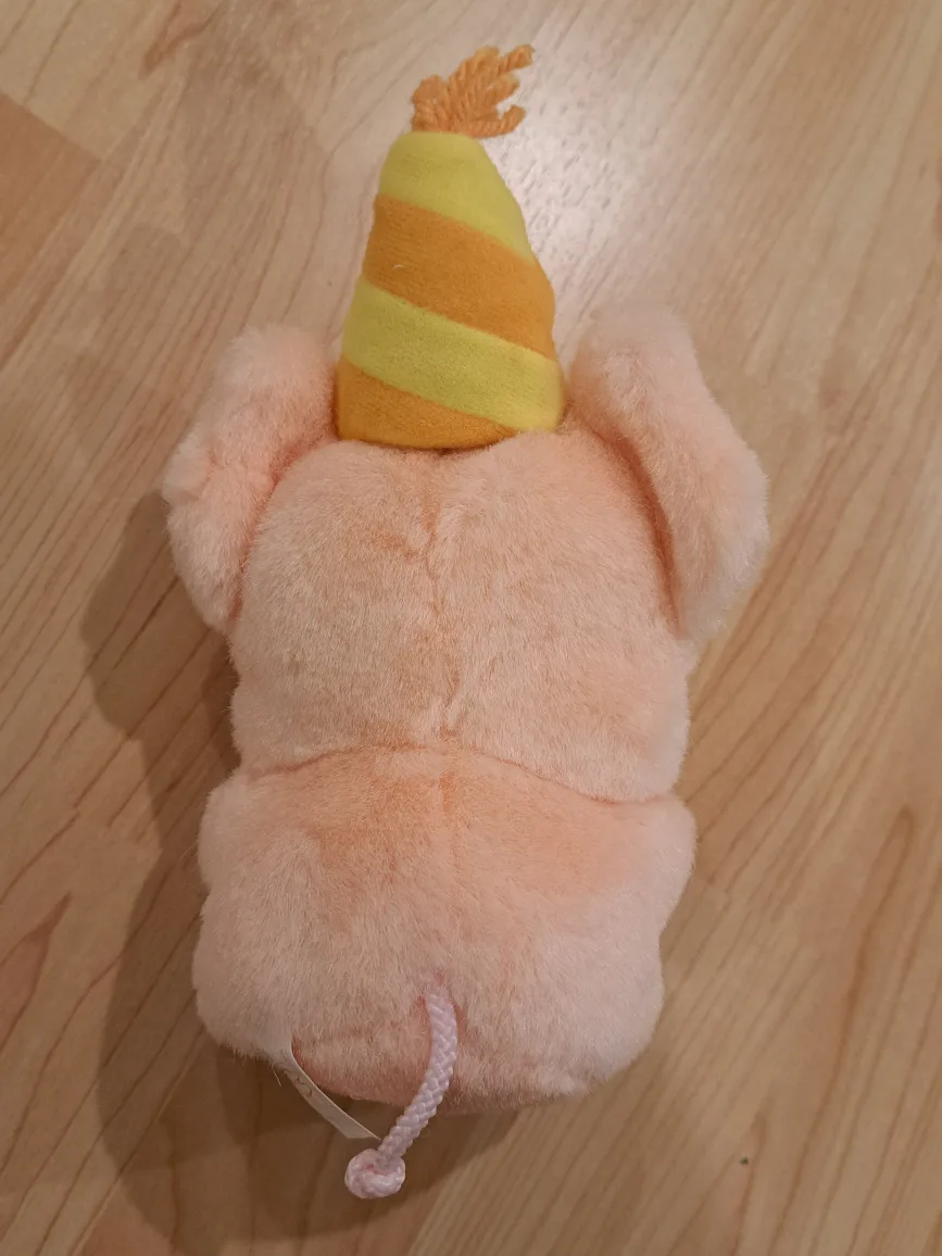 Adorable 6" Plush McDull Pig Toy with Party Hat image indicator(5)