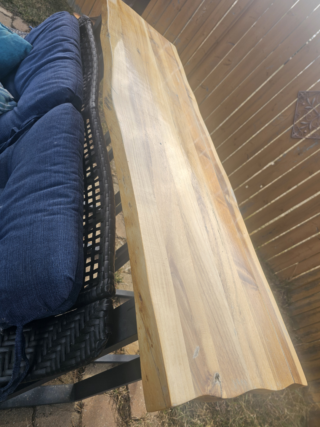 Live Edge Wood Bar Table with Two Stools - photo 3