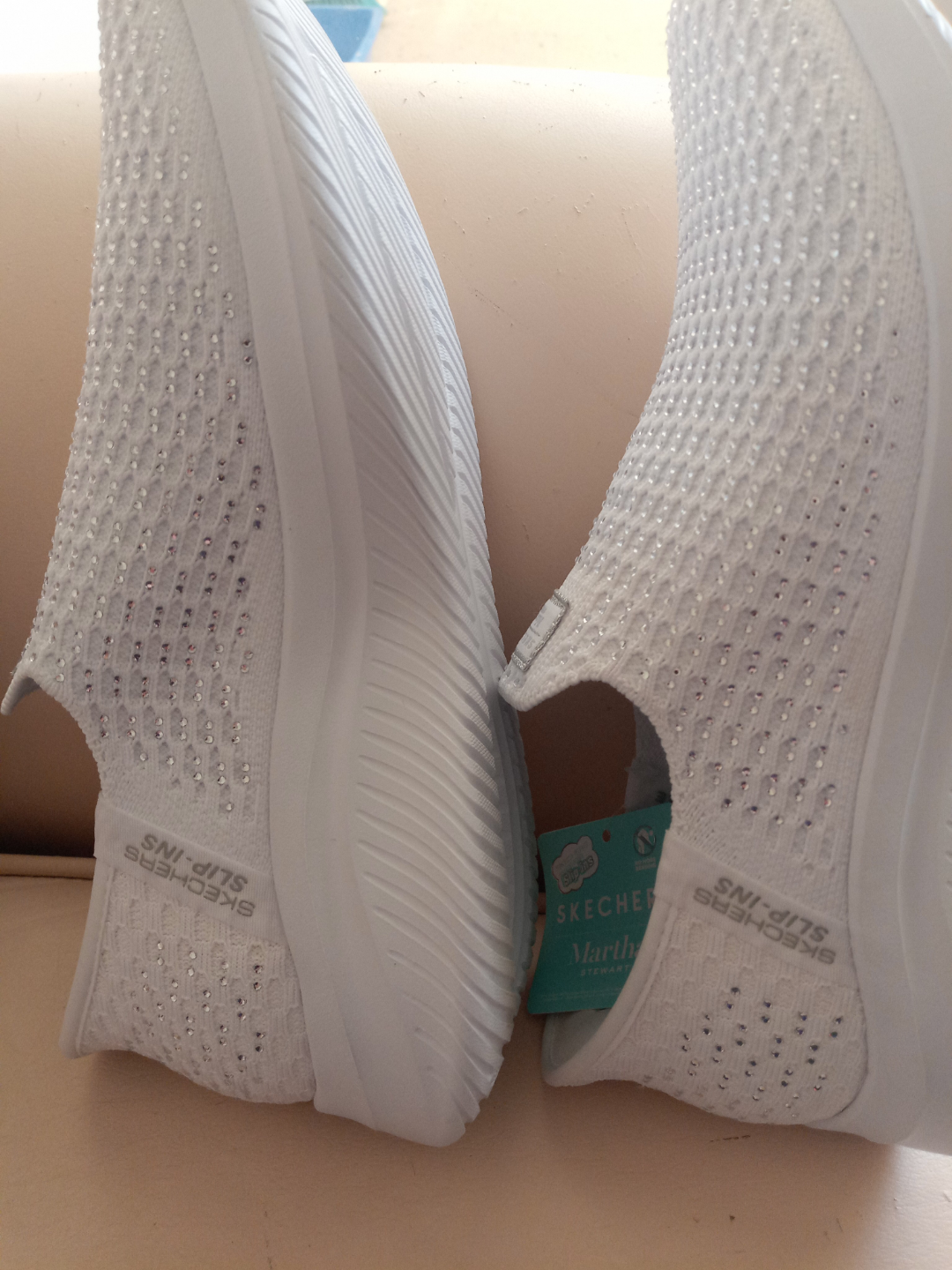Skechers Martha Stewart Slip-Ins White Sparkle Sneakers - photo 2