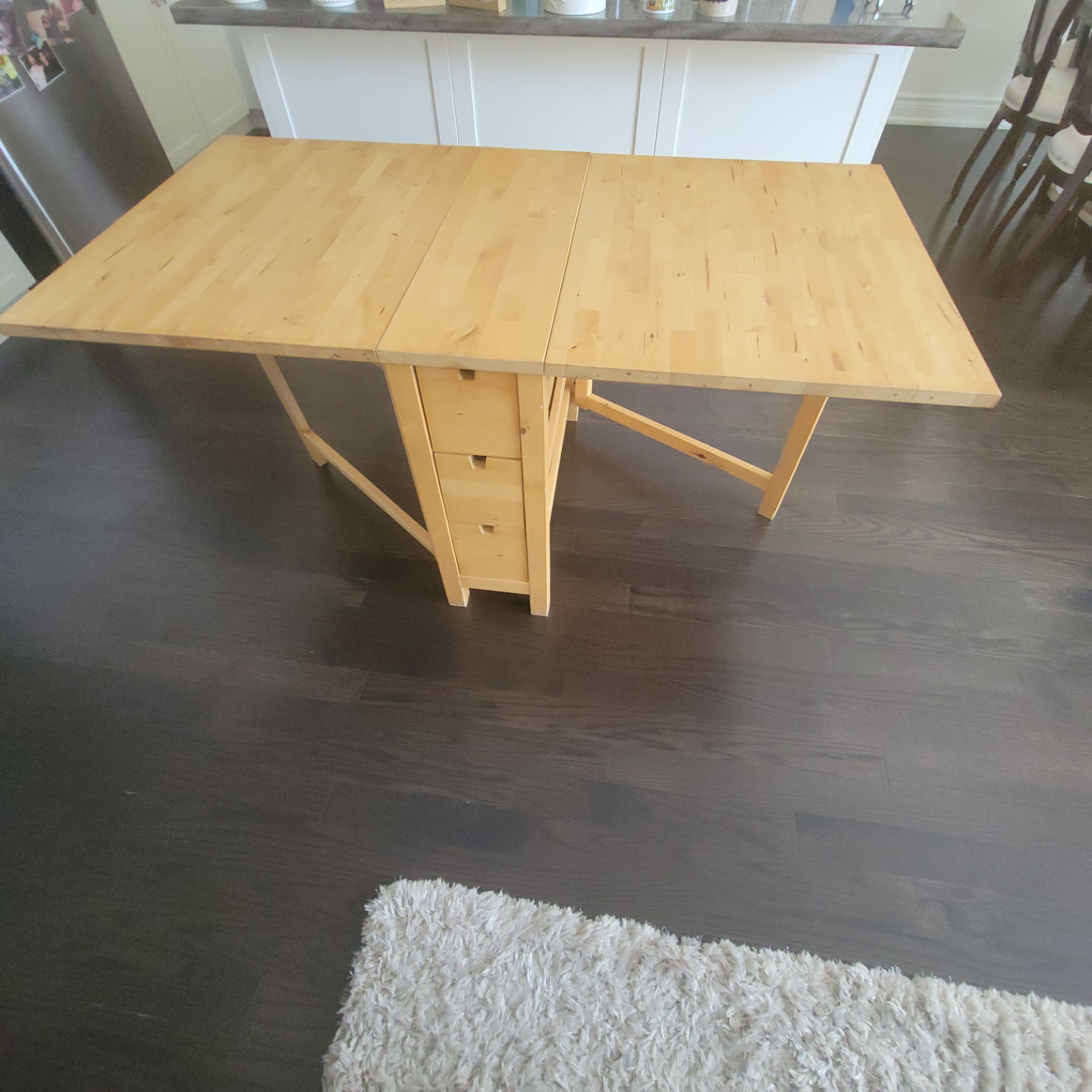 IKEA Drop-Leaf Table with Drawers - photo 2