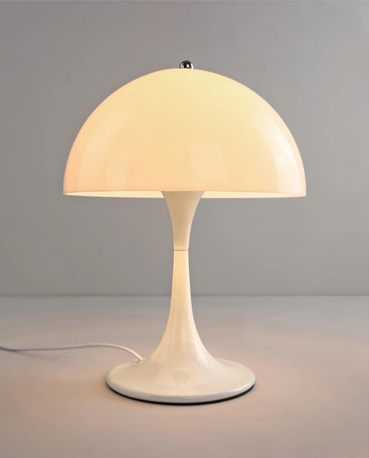 Mid-Century Modern White mushroom Table Lamp