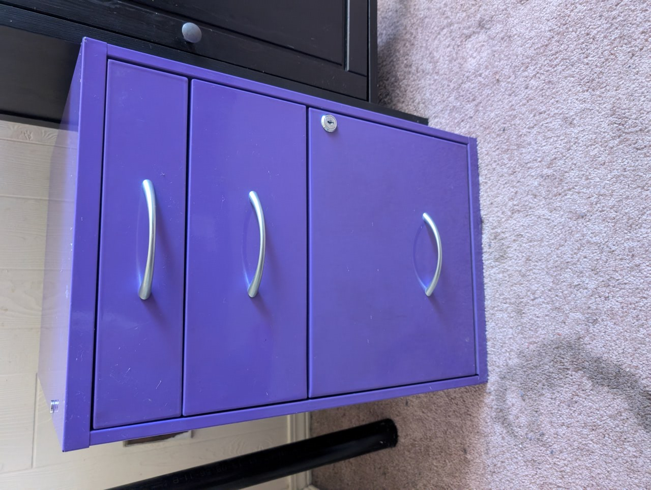 purple 3 drawer filing cabinet