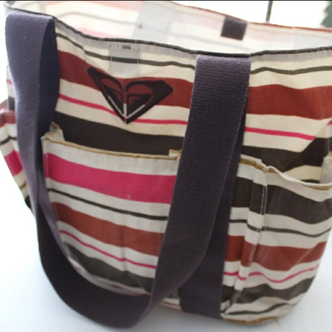 Vintage Roxy Striped Tote Bag image indicator(3)