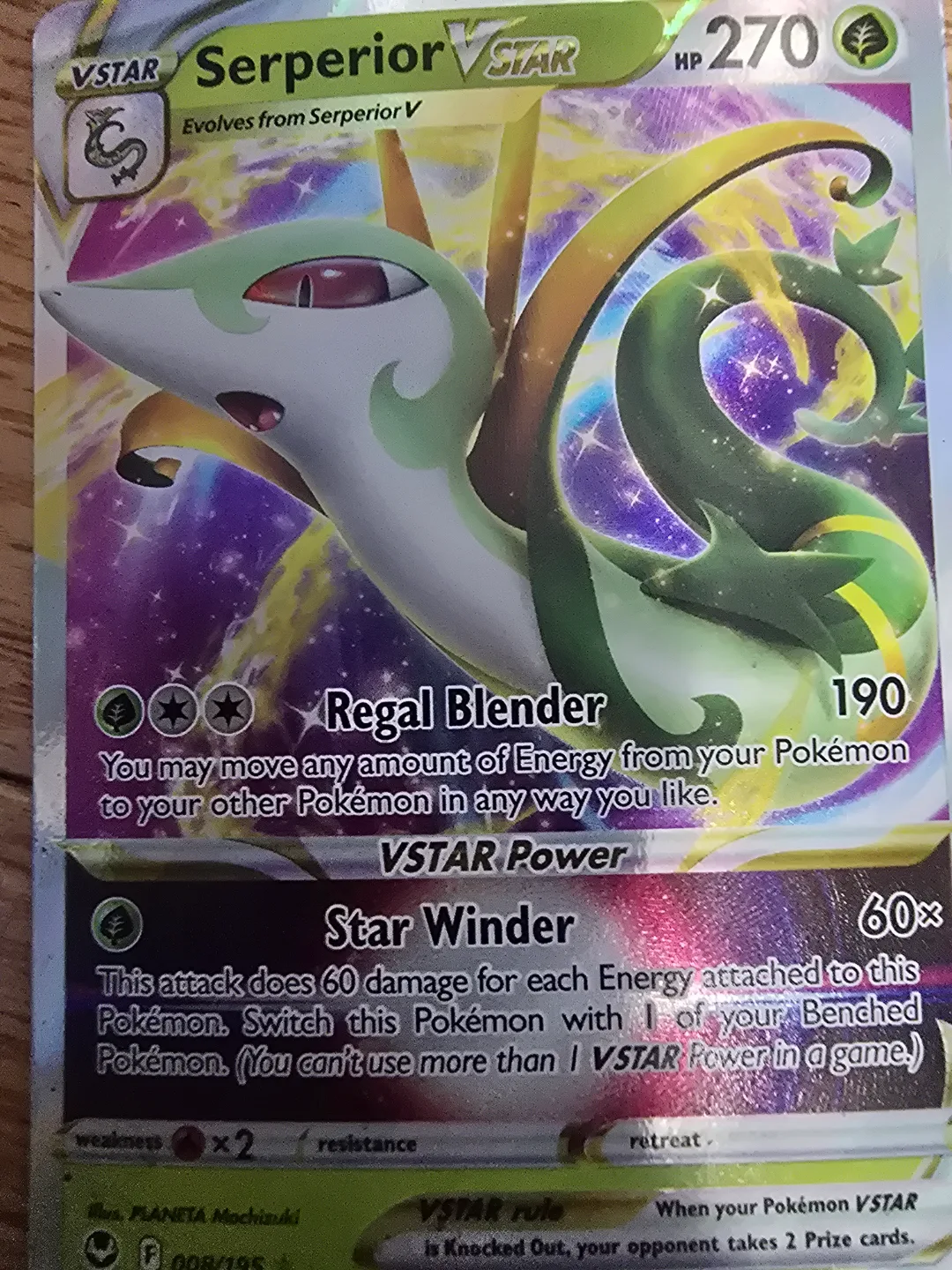Serperior VSTAR Pokemon Card 008/195 thumbnail