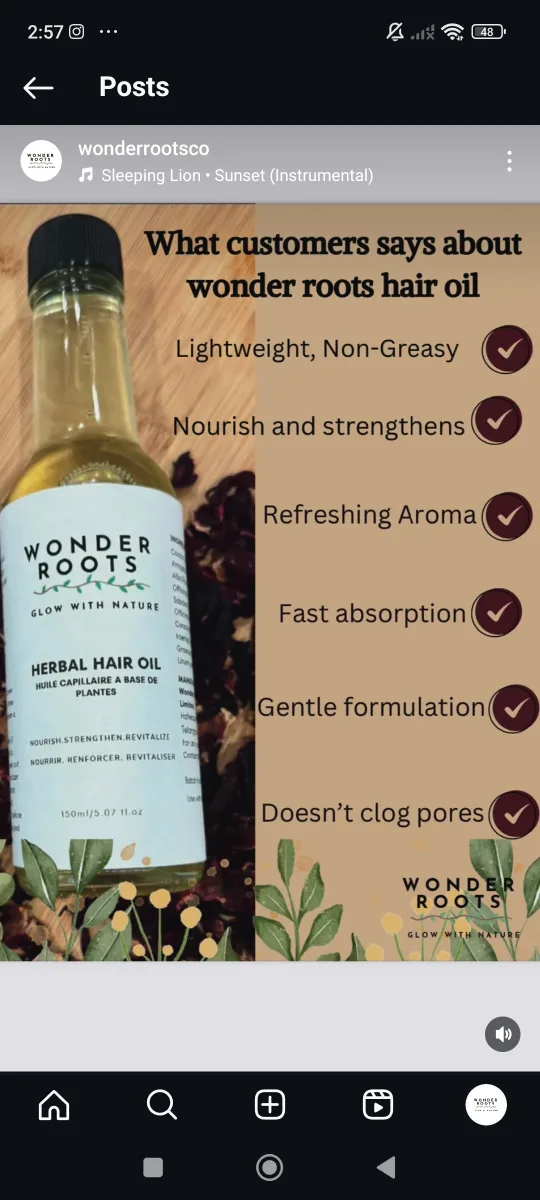 Wonder Roots Herbal Hair Oil - 150ml image indicator(3)