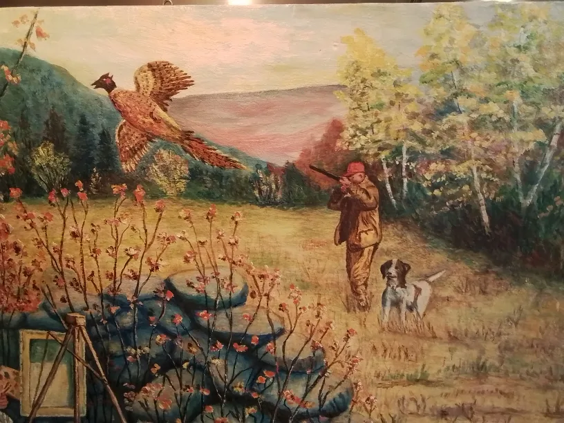 Humerous MCM OOC Painting "Hunting Artist" W. Laflamme💚 image indicator(2)