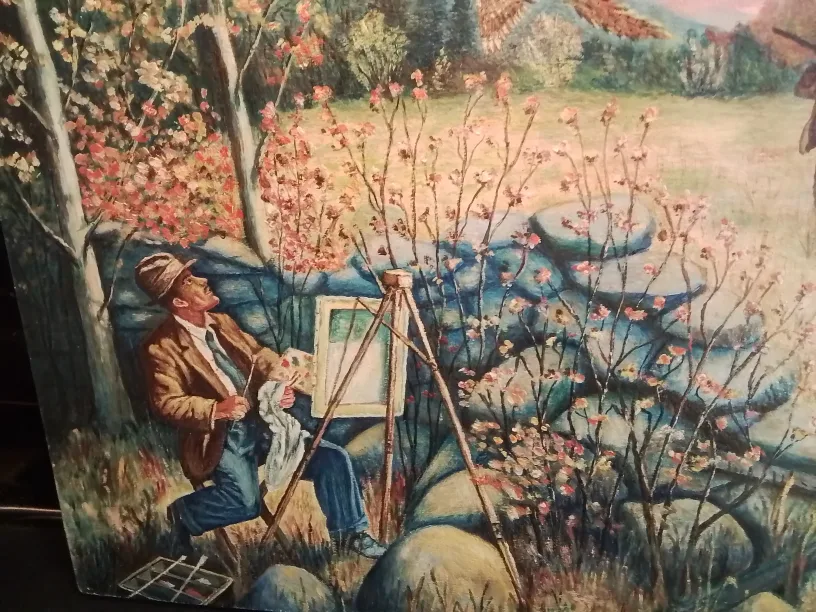 Humerous MCM OOC Painting "Hunting Artist" W. Laflamme💚 image indicator(3)