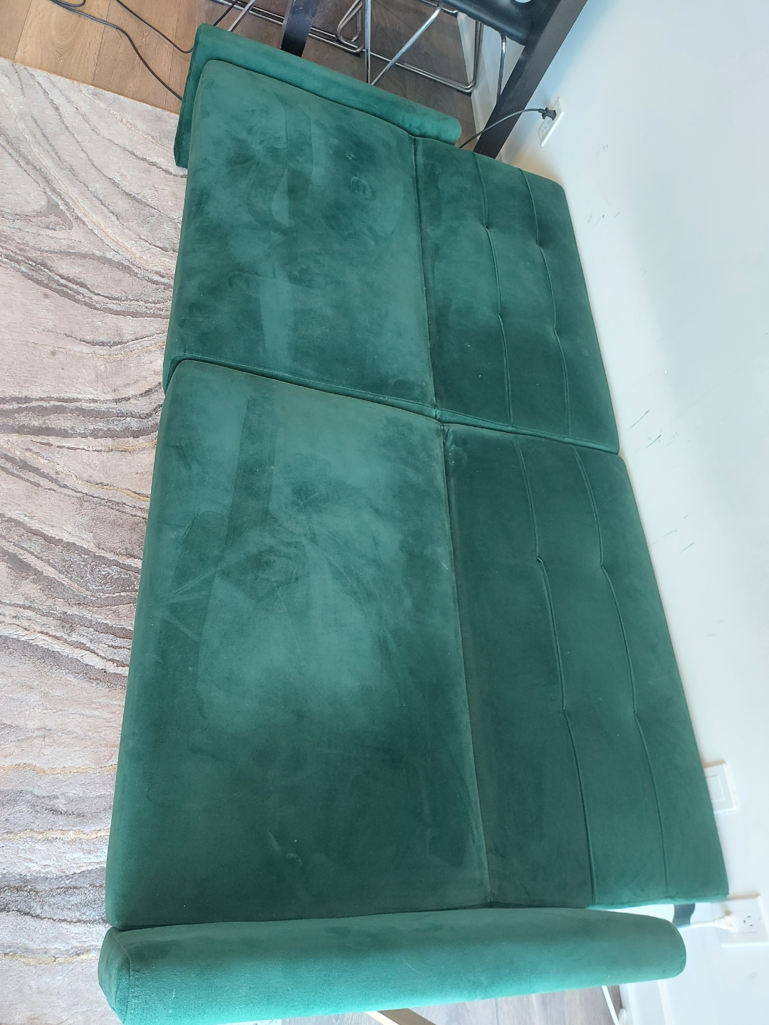 Lucid Comfort 74" Green Velvet Convertible Sofa - photo 3