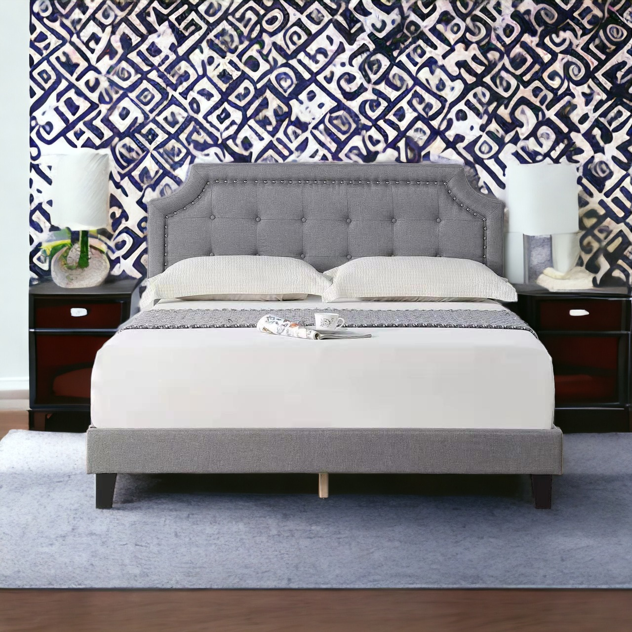 Beige Linen Fabric Bed Frame - On Sale Now!