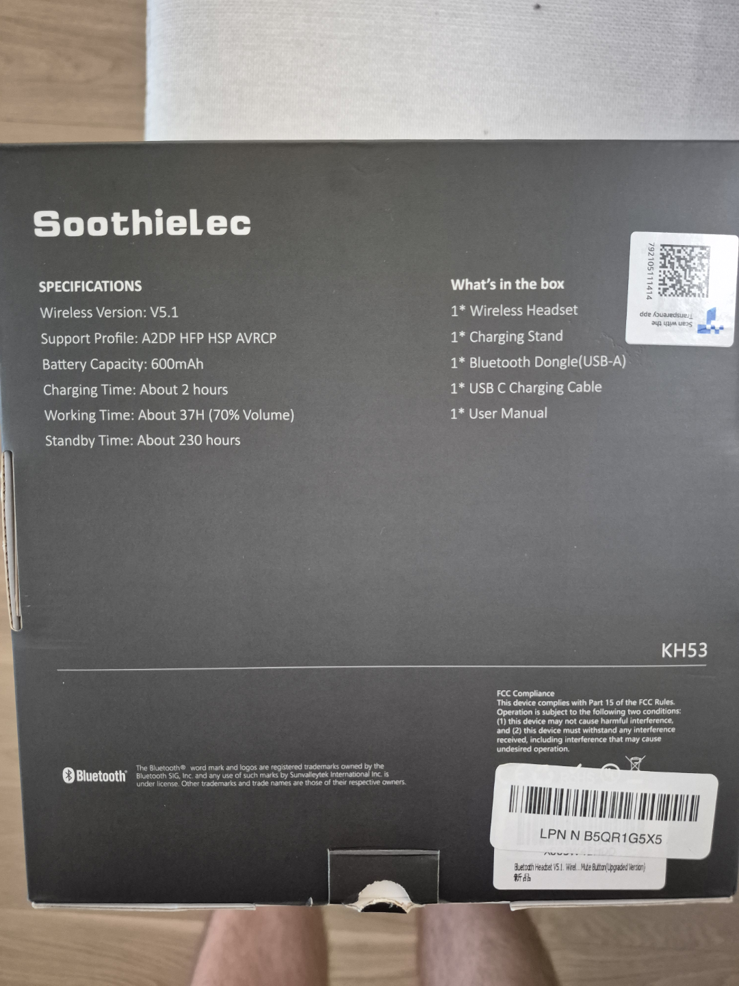 Soothielec KH53 Wireless Headset with Charging Stand - Brand New - photo 3