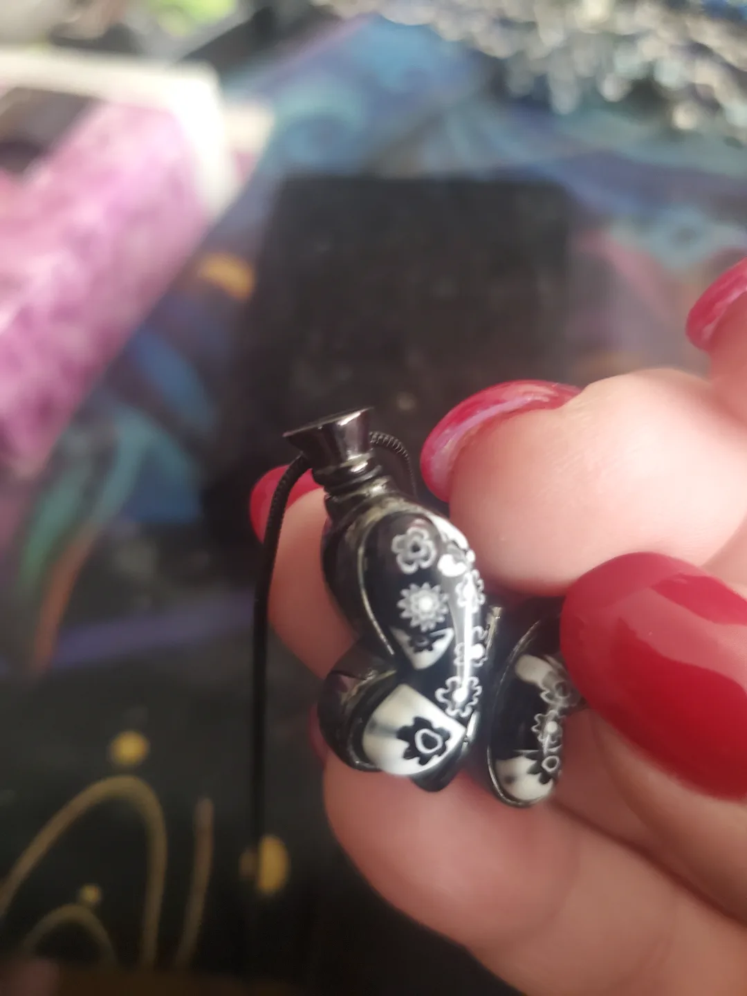 Unique Black and White Butterfly Necklace -URN NECKLACE image indicator(2)