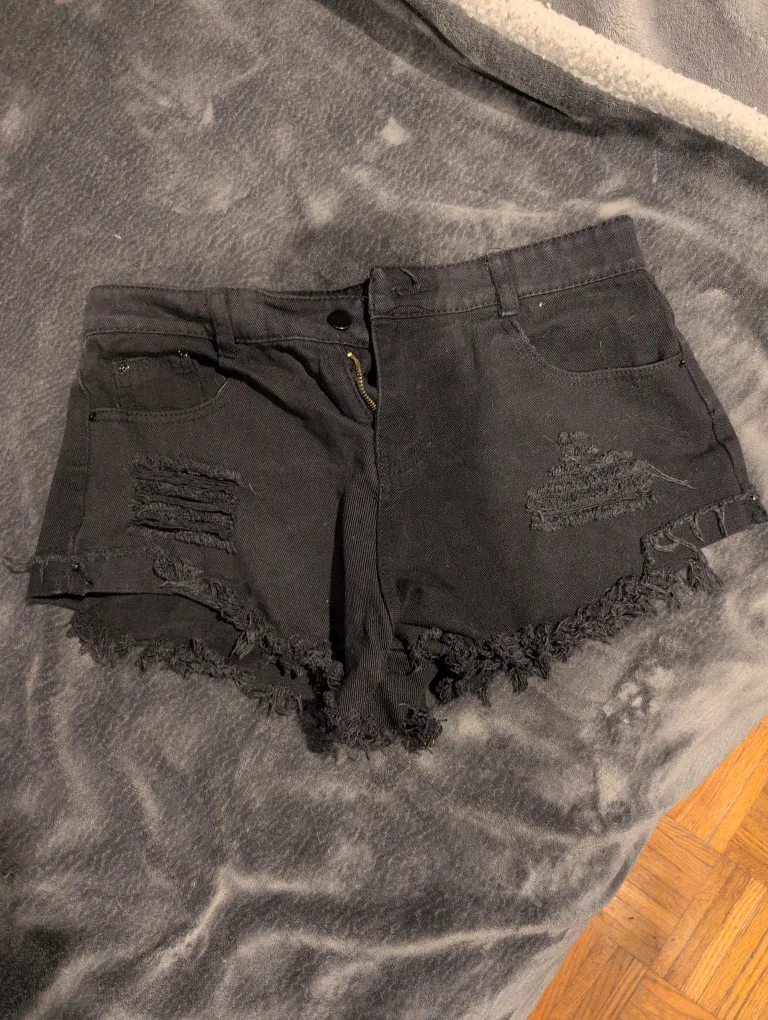 Black Denim Booty Shorts thumbnail