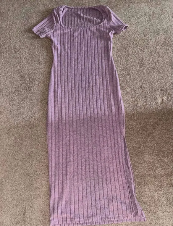 Lavender Ribbed Maxi Dress thumbnail