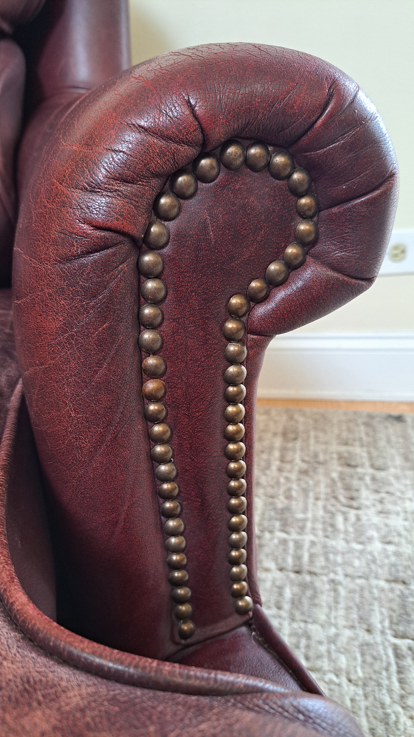 Genuine Leather Armchair with Ottoman - photo 5