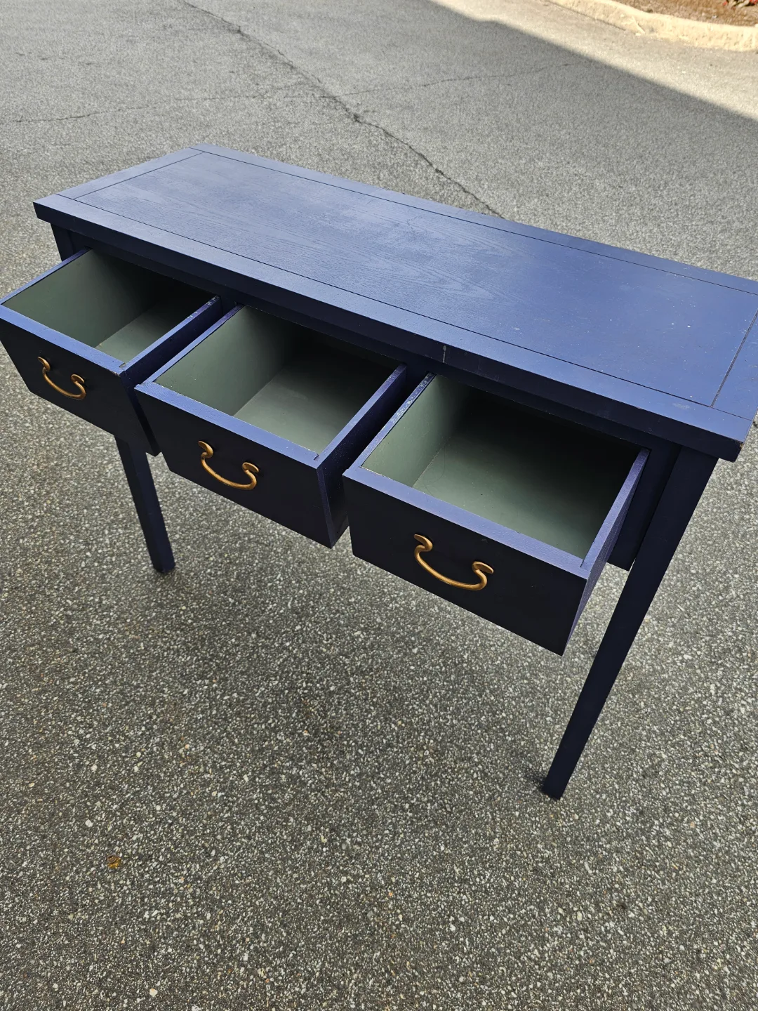Dark Blue Console Table with Three Drawers image indicator(3)
