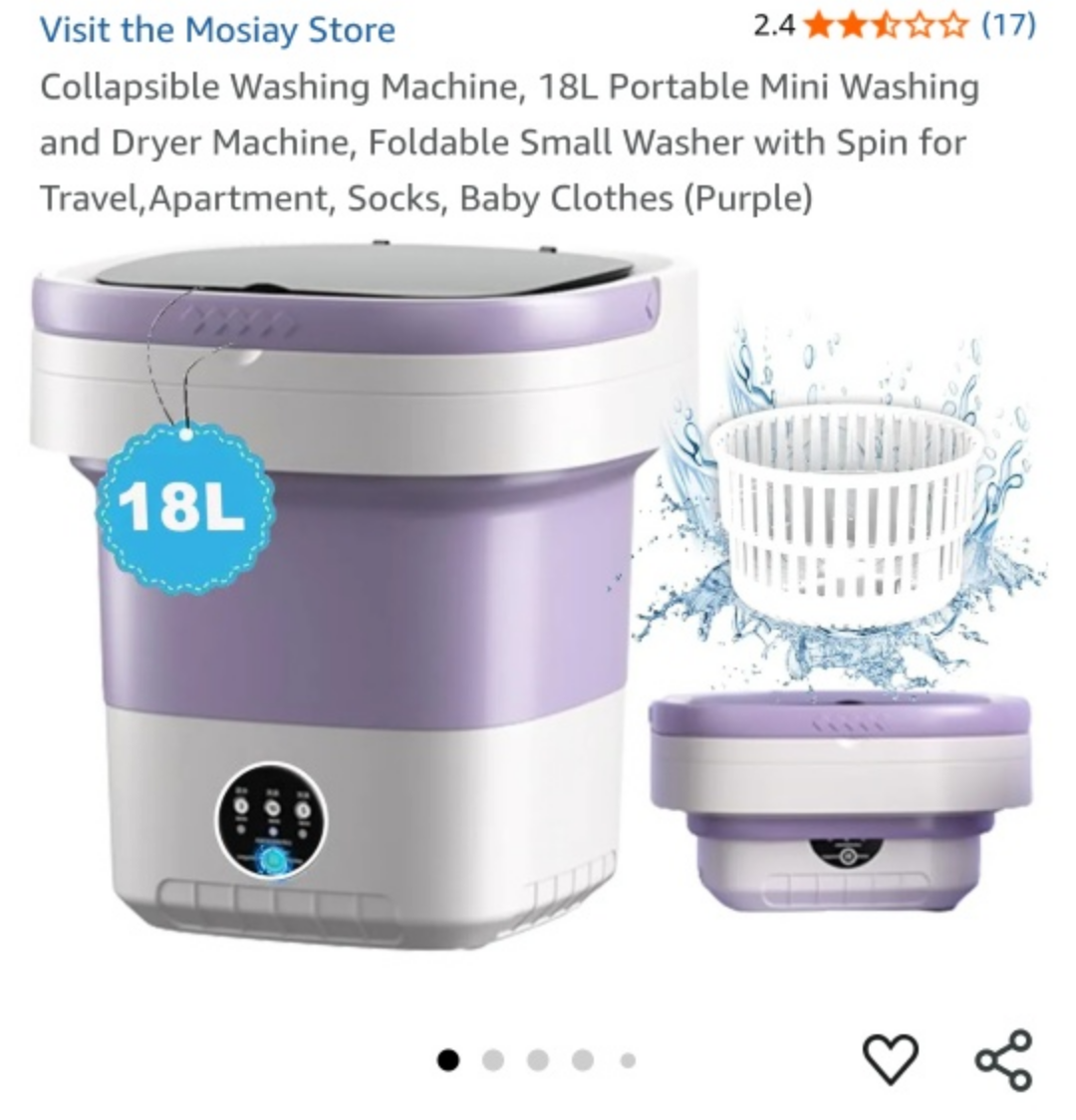 Portable Mini Washing Machine - 18L Collapsible Washer & Dryer - photo 2