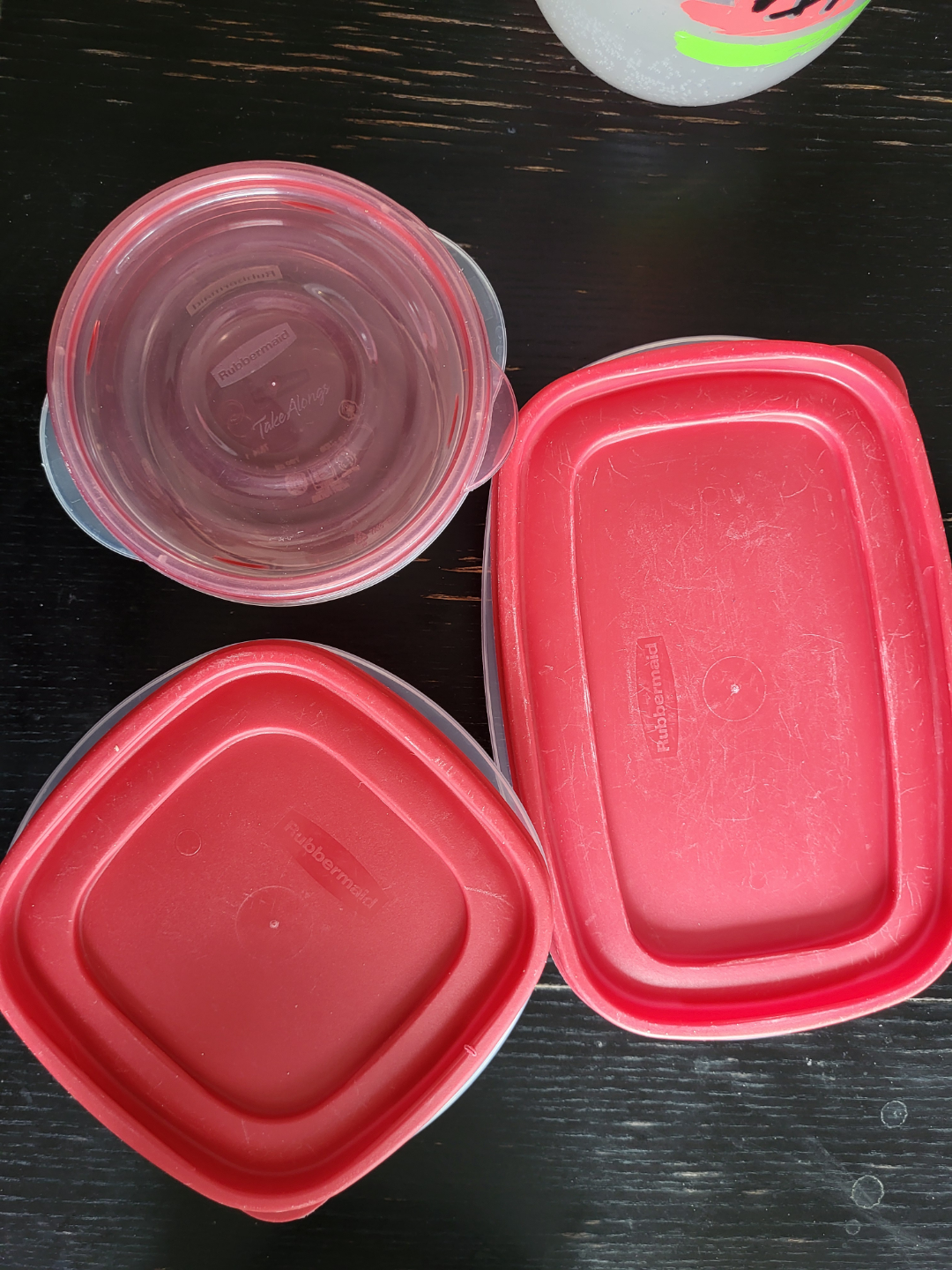 Set of 3 Rubbermaid Food Storage Containers