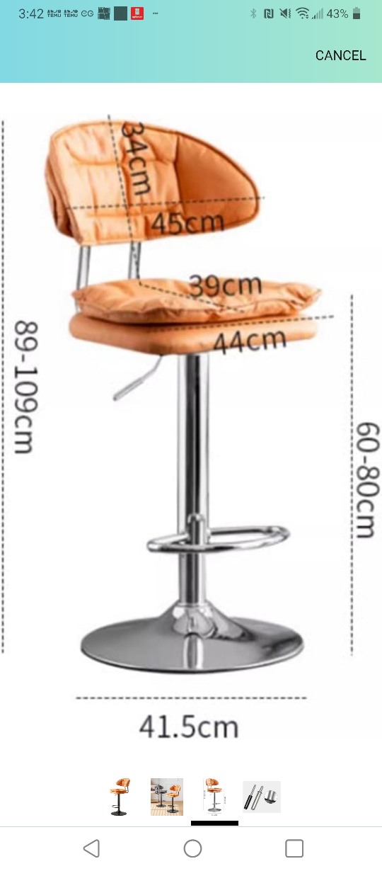 Adjustable Height Bar Stools - Set of Two 💚 - photo 3