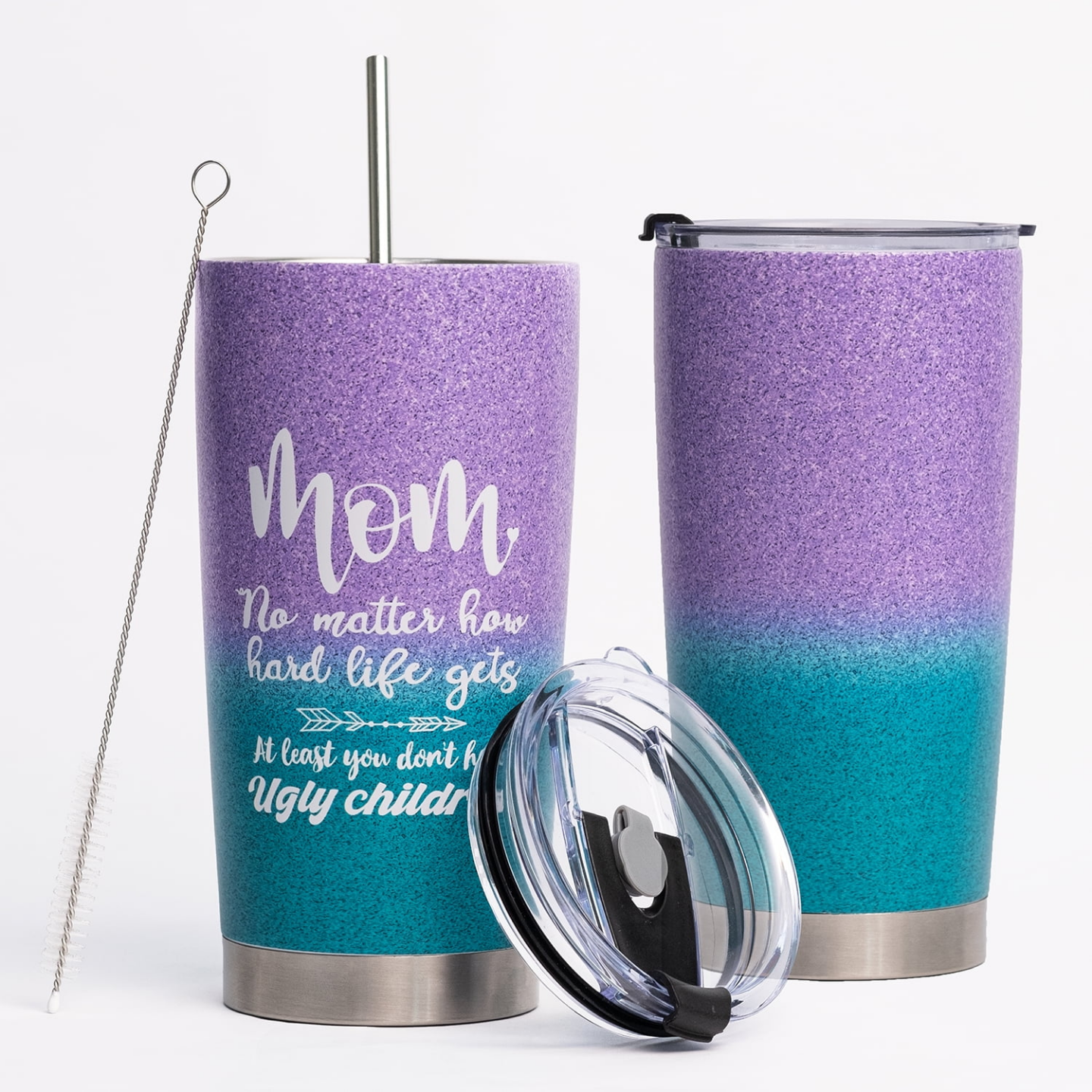 Mom's Tumbler with Lid and Straw, 20oz