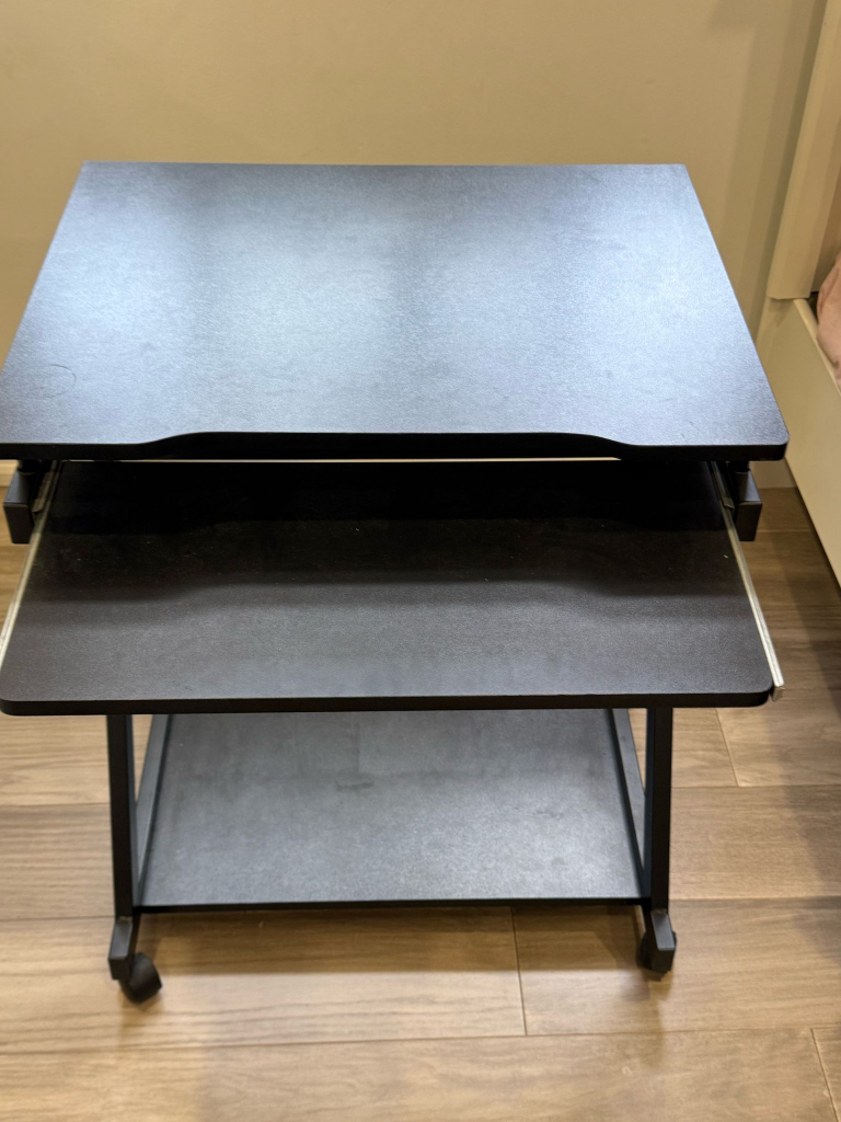Black Computer Desk with Keyboard Tray