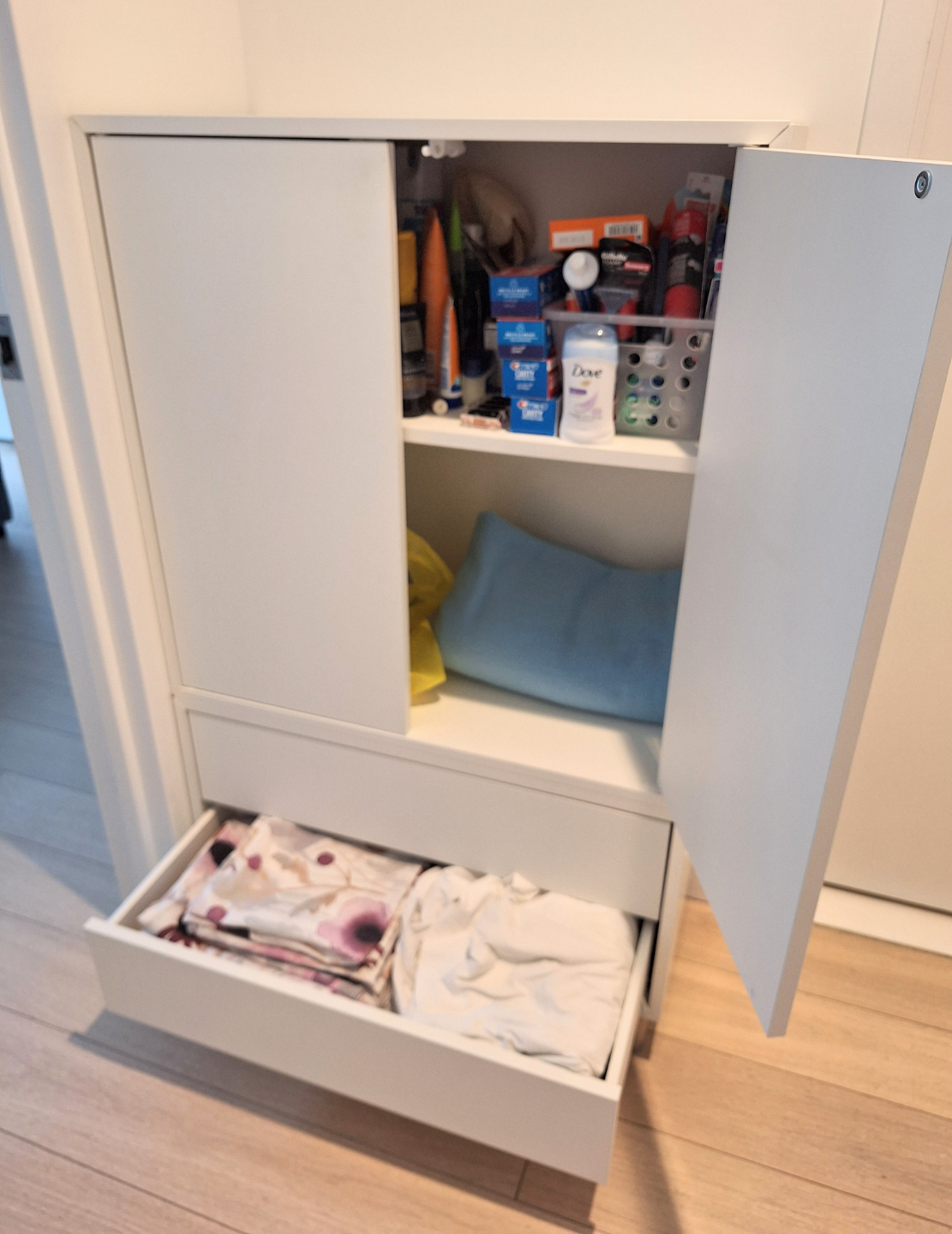 White Cabinet with Two Drawers - photo 2