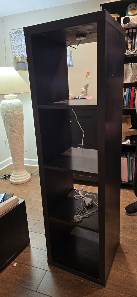 Black 4-Cube Bookcase with LED Lights