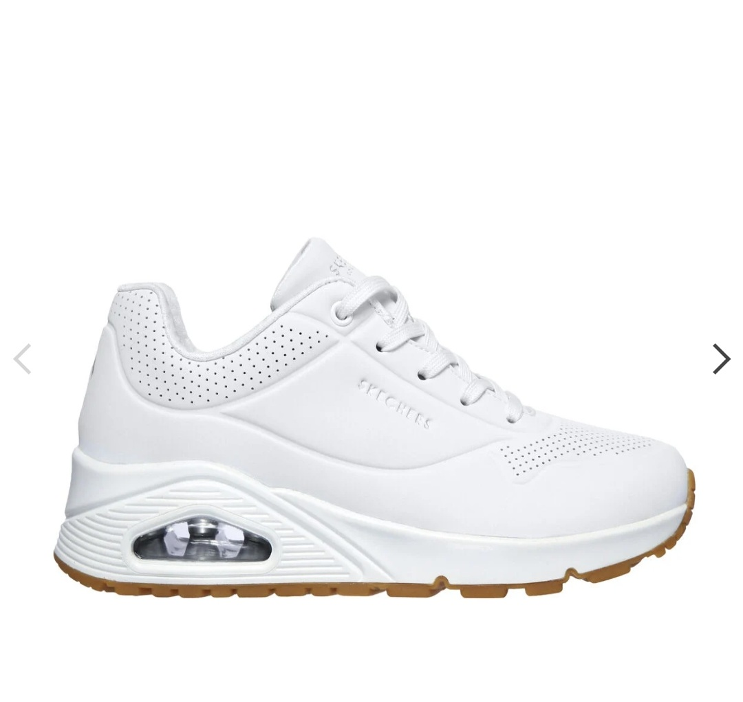 Skechers Women's Uno 'Stand on Air' White Sneakers
