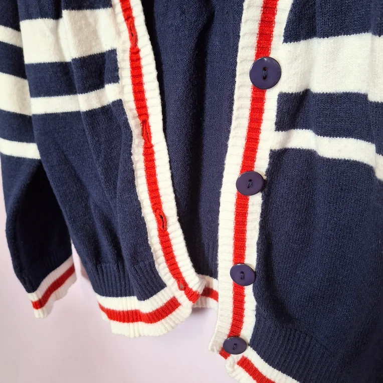 Women's Striped Varsity Cardigan (S/P) - Forever 21 image indicator(5)