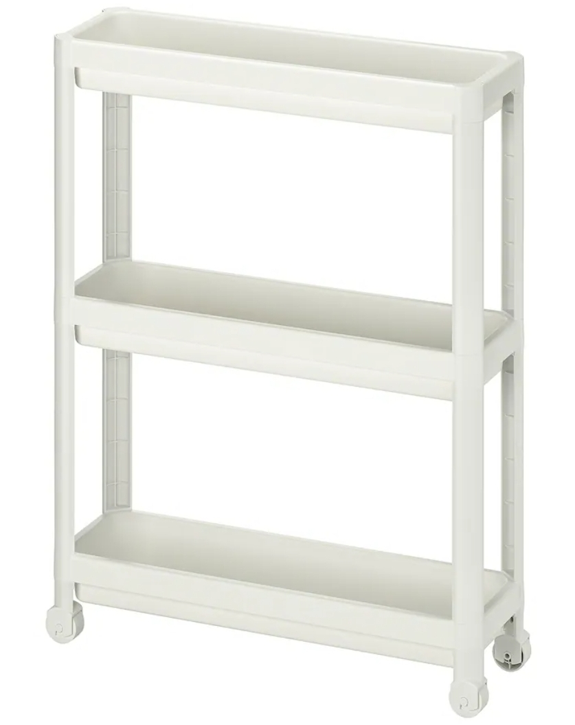Three-Tier Rolling Cart - White