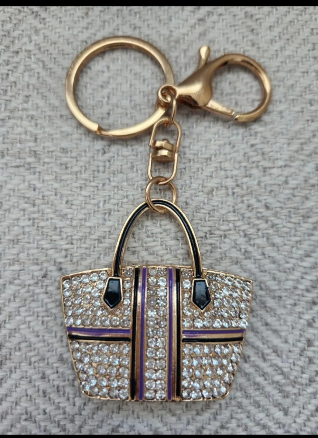 Rhinestone handbag keychain image indicator(3)