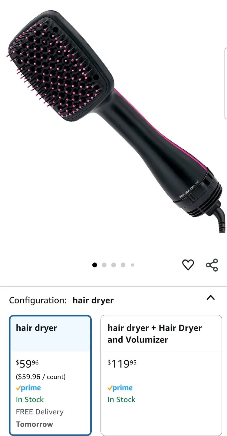 Revelon Hot Air Brush Hair Dryer Volumizer image indicator(2)
