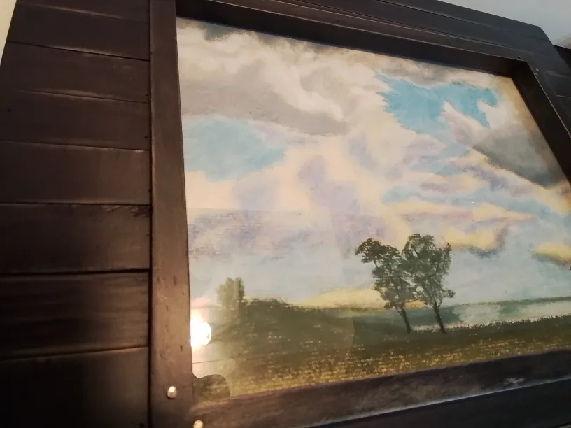 Pastel Painting landscape in rustic frame image indicator(6)