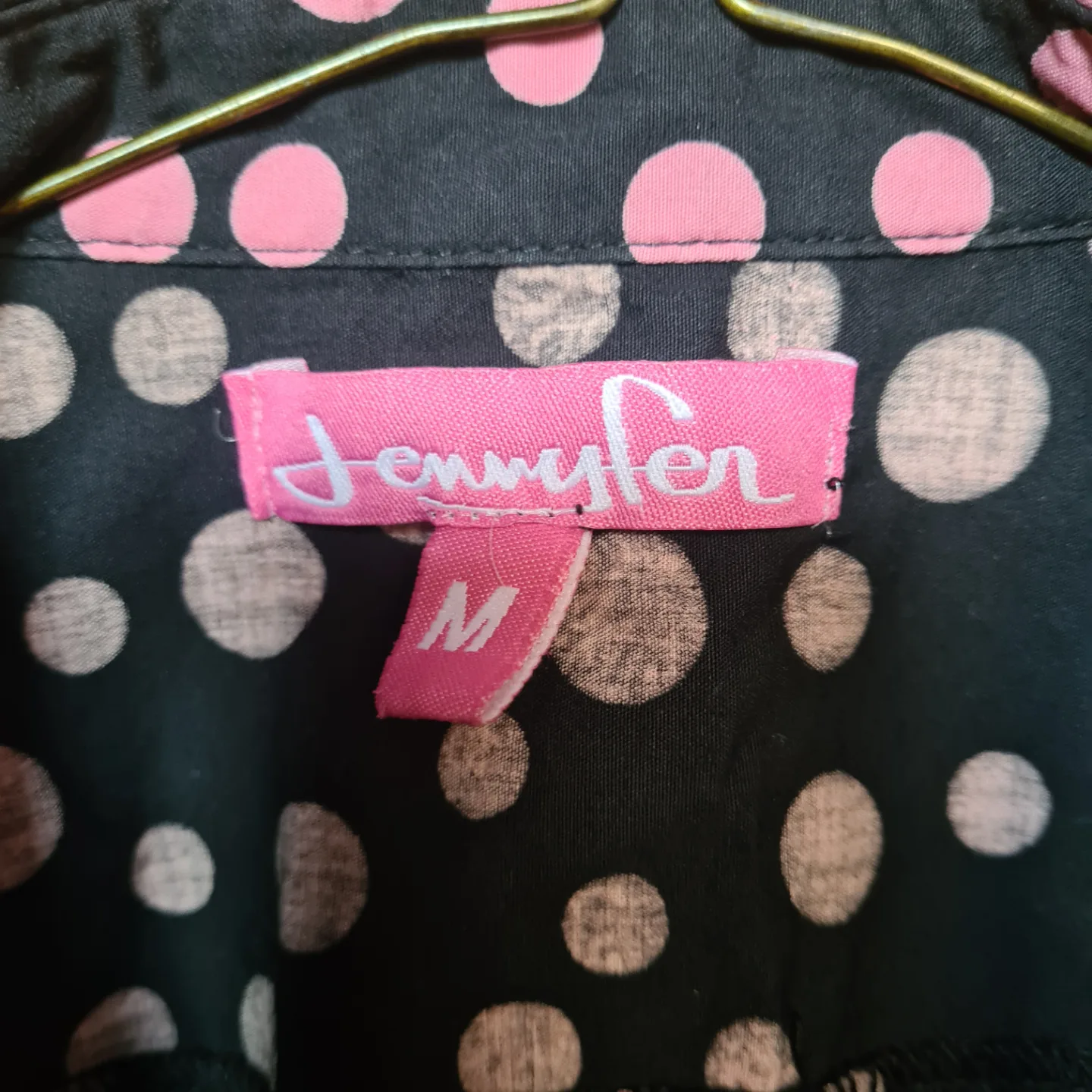 💚Jennifer Sleeveless Polka Dot Blouse - Size M image indicator(3)