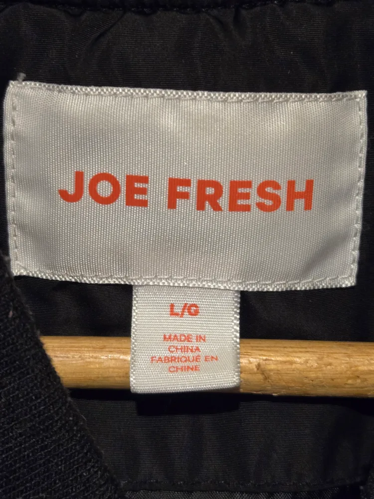 Joe Fresh Men's Black Bomber Jacket - Size Large image indicator(2)