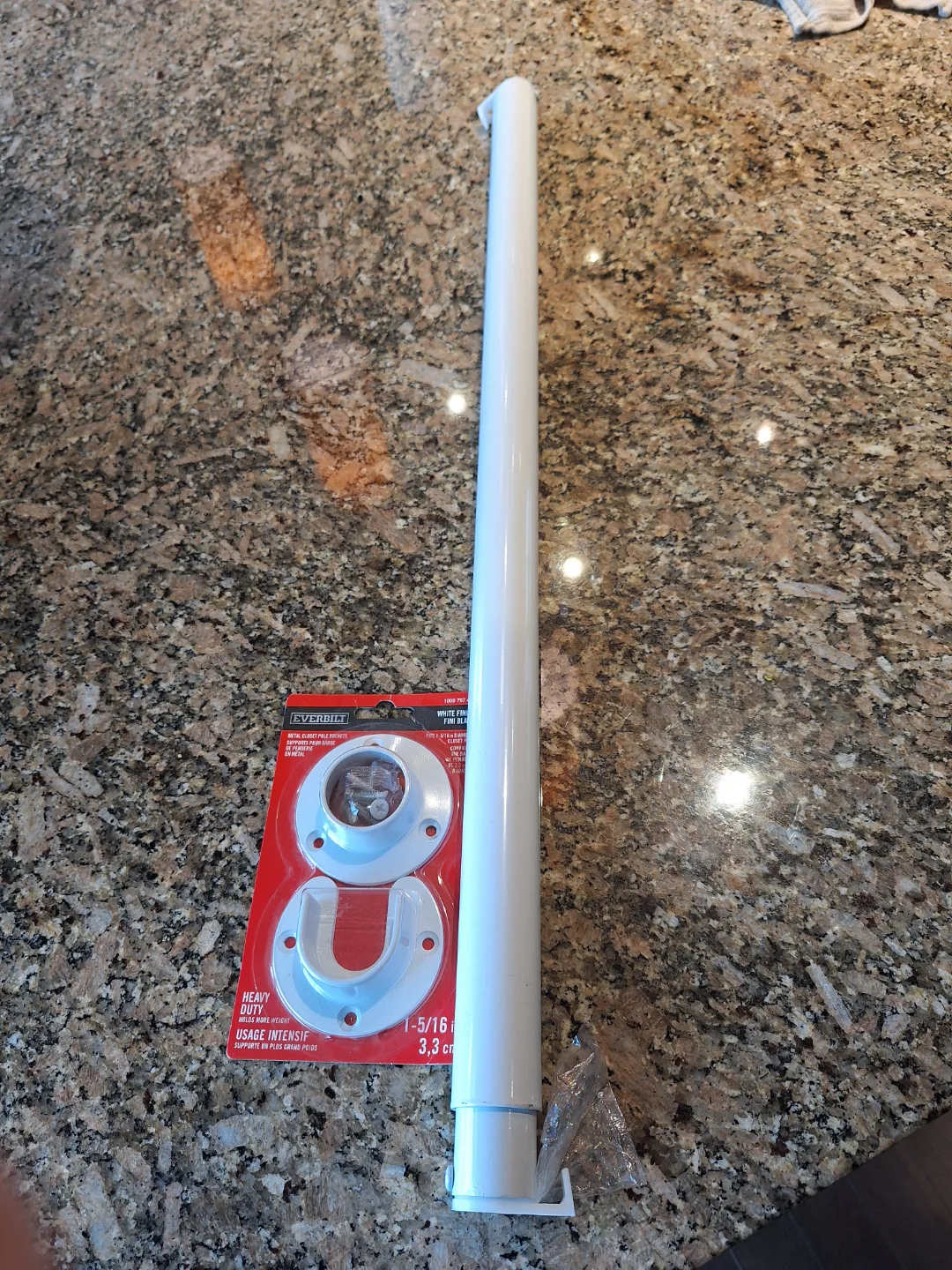 💚Everbilt Closet Pole - White - 1-5/16" Diameter thumbnail