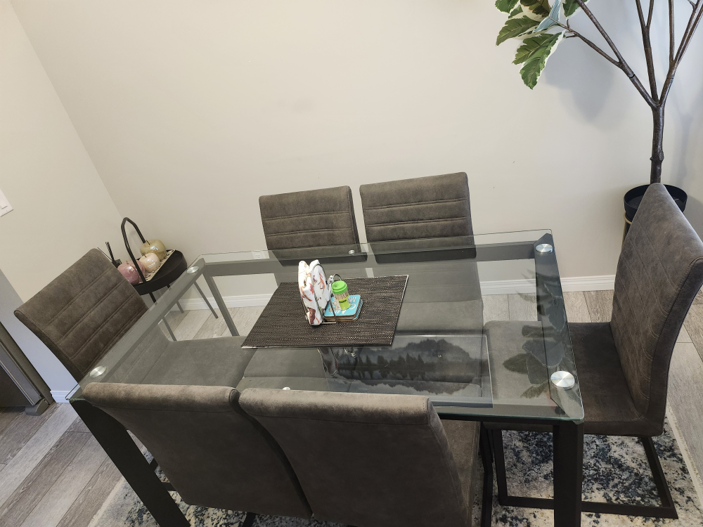 Glass Top Dining Table with Six Chairs - photo 4