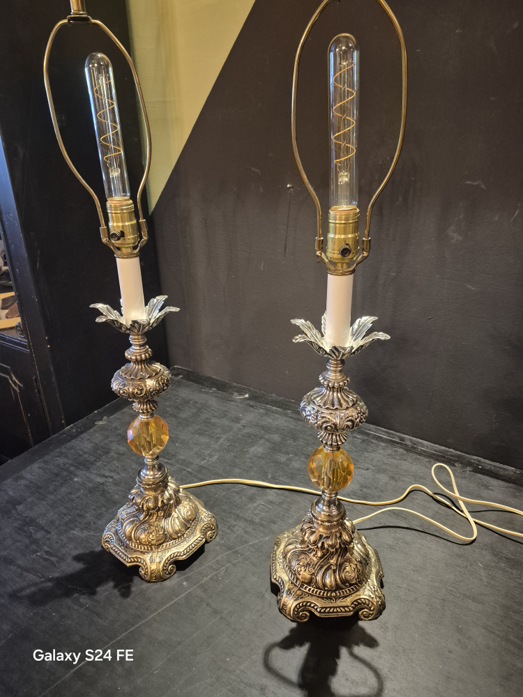 Stunning Pair of Vintage Hollywood Regency Table Lamps