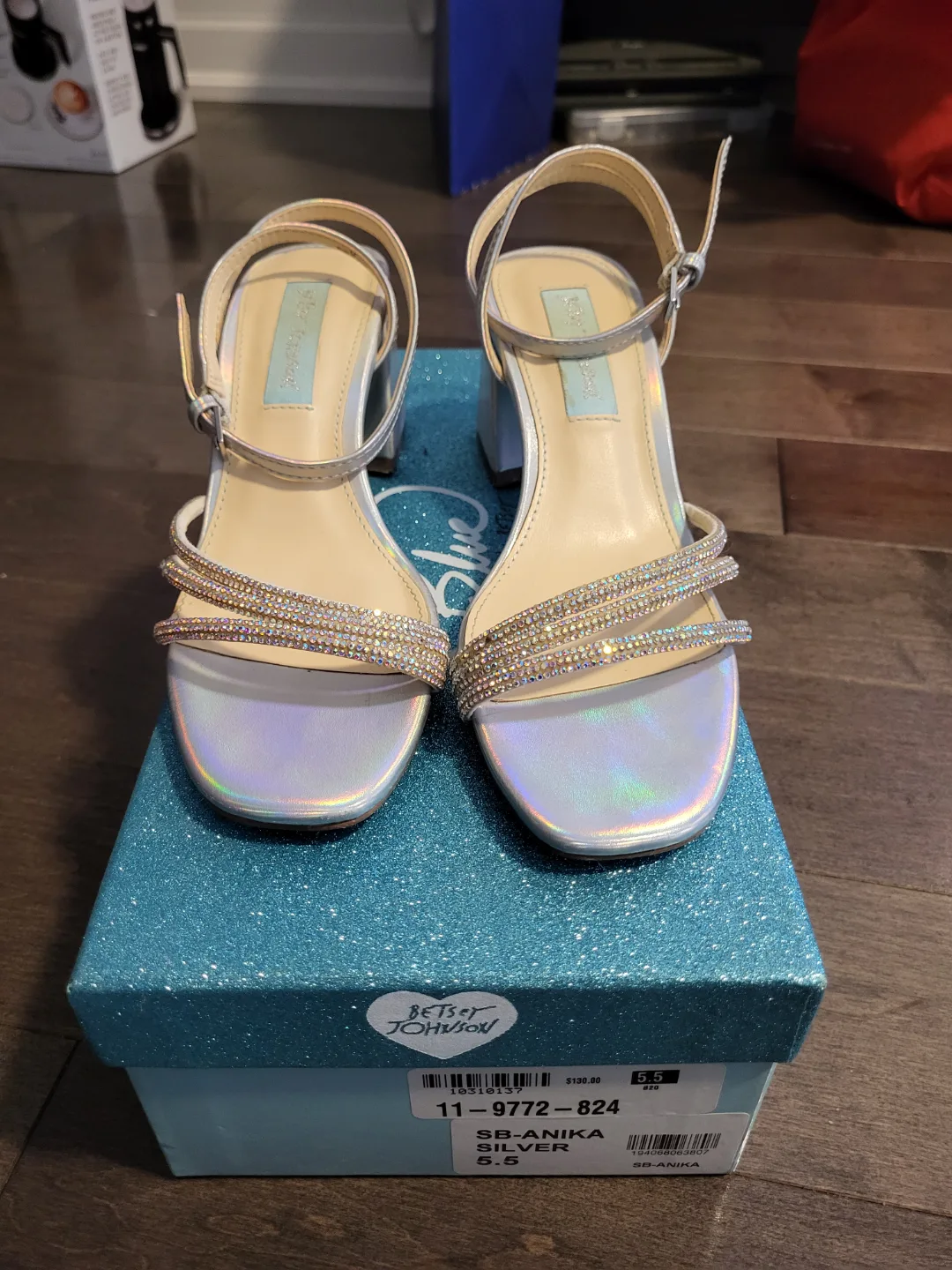 Betsey Johnson Women's Anika Silver Sandals, Size 5.5 thumbnail
