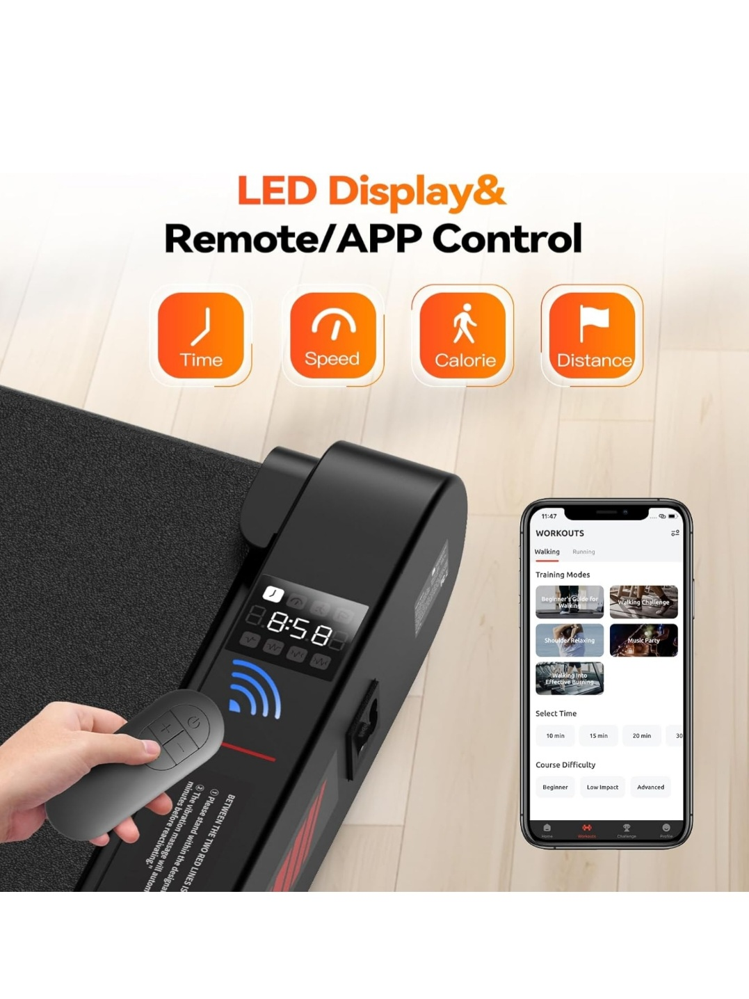 Under-Desk Treadmill with App & Remote Control - 2.5HP Motor - photo 2